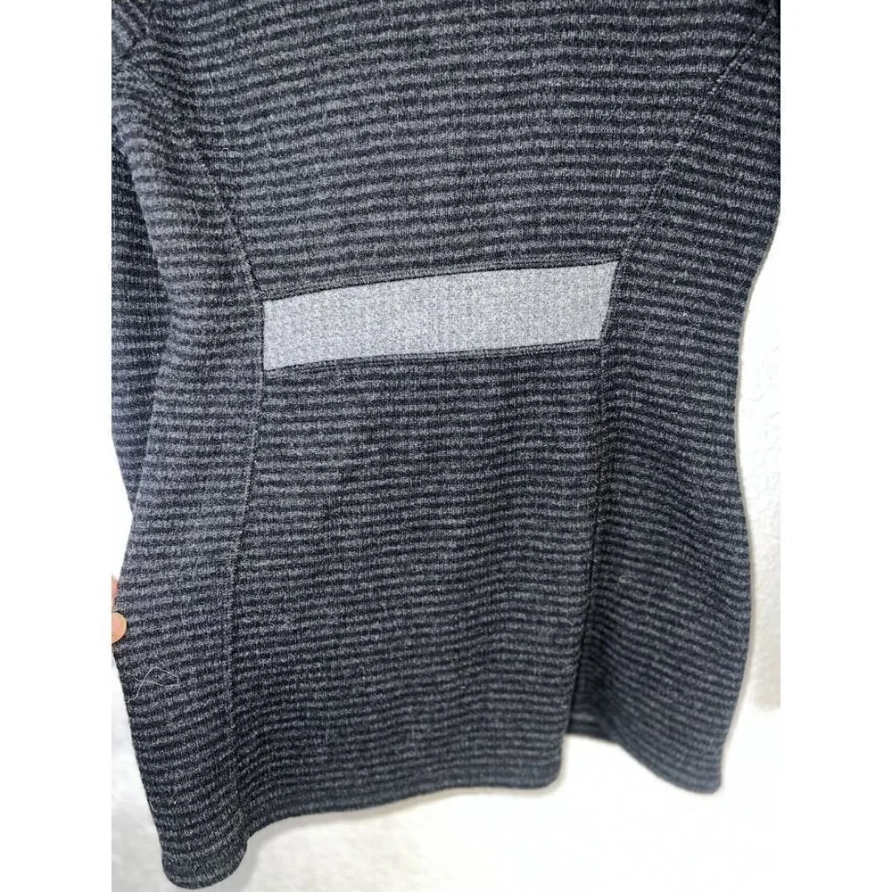 Prana Black Gray Striped Milana Wool-Blend Button-Up Cardigan Jacket Medium X1 - Picture 9 of 10